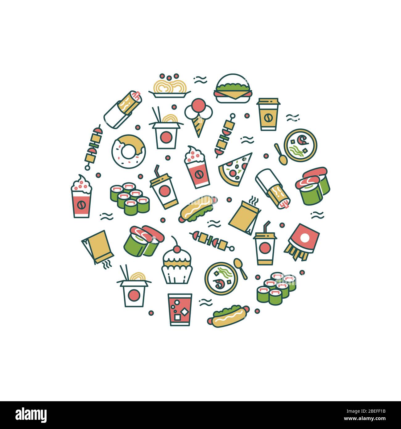 Fast food meal icons Stock Vector Images Alamy