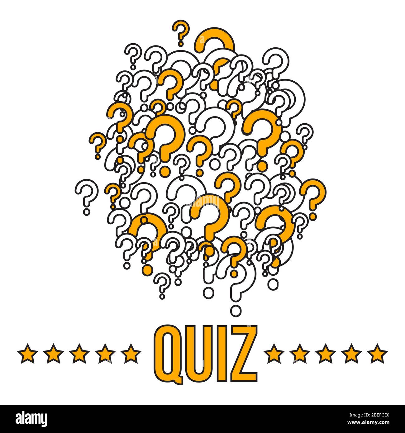 Quiz banner or cover template with question marks. Vector illustration Stock Vector