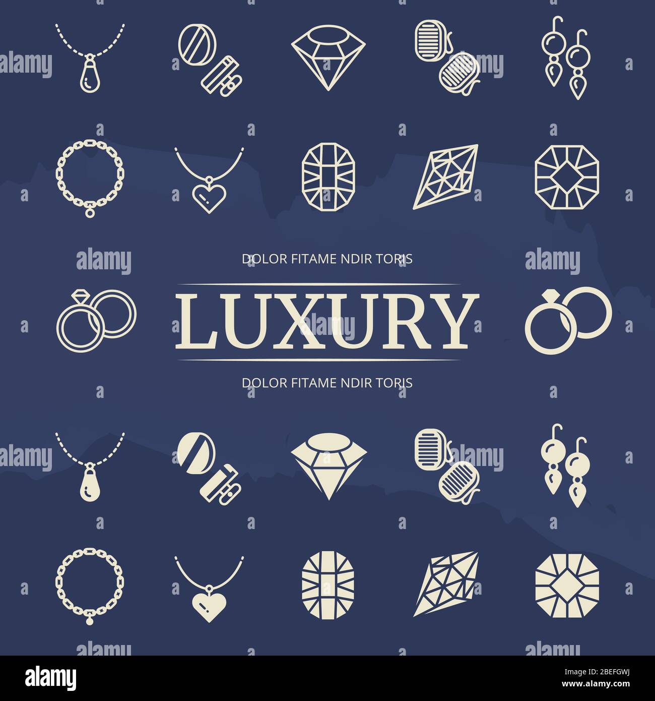 Jewelry and diamonds line and silhouette icons set on grunge background ...
