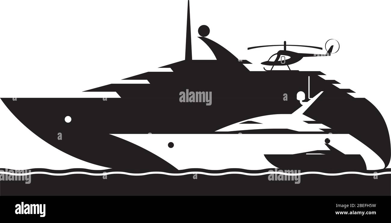 Different yachts in the sea - vector illustration Stock Vector