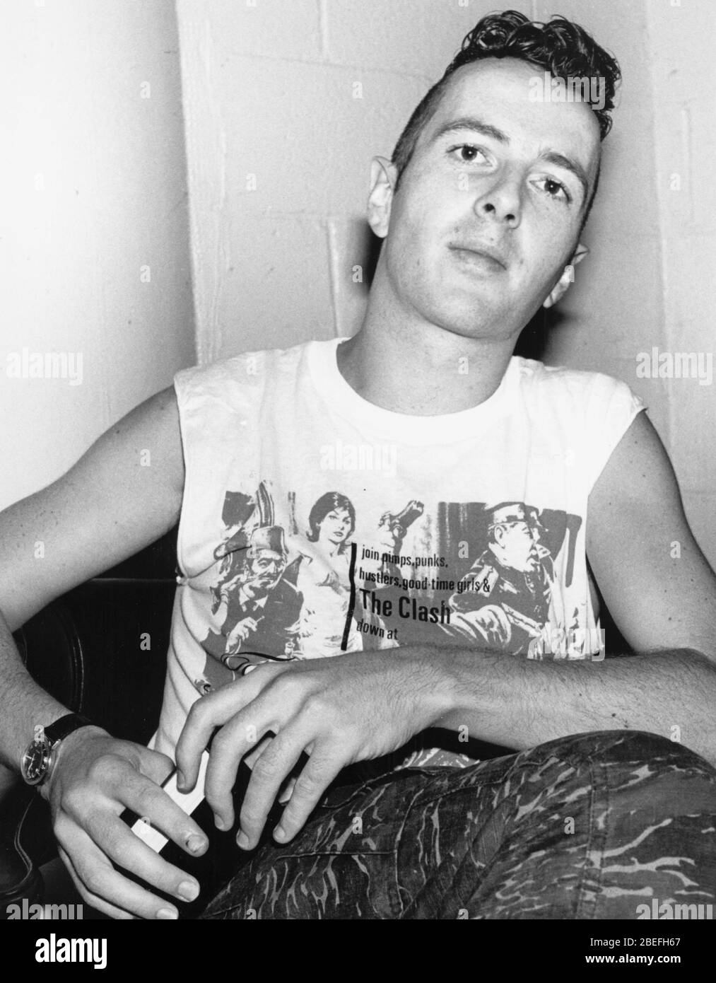 Joe Strummer of The Clash pictured in Philadelphia in September 1982. Credit: Scott Weiner/MediaPunch Stock Photo