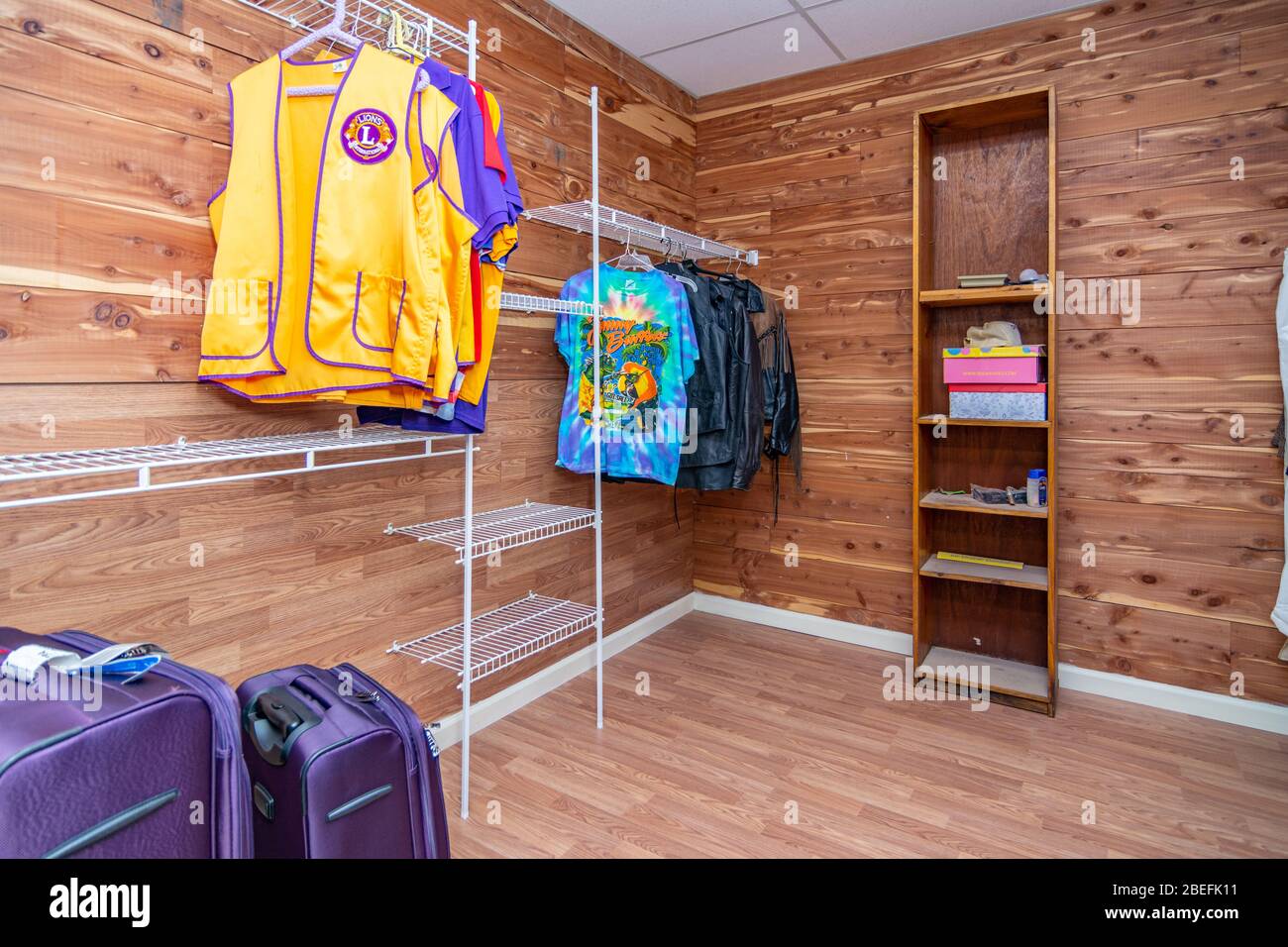 Large cedar lined closet in a middle class home in Midwest America