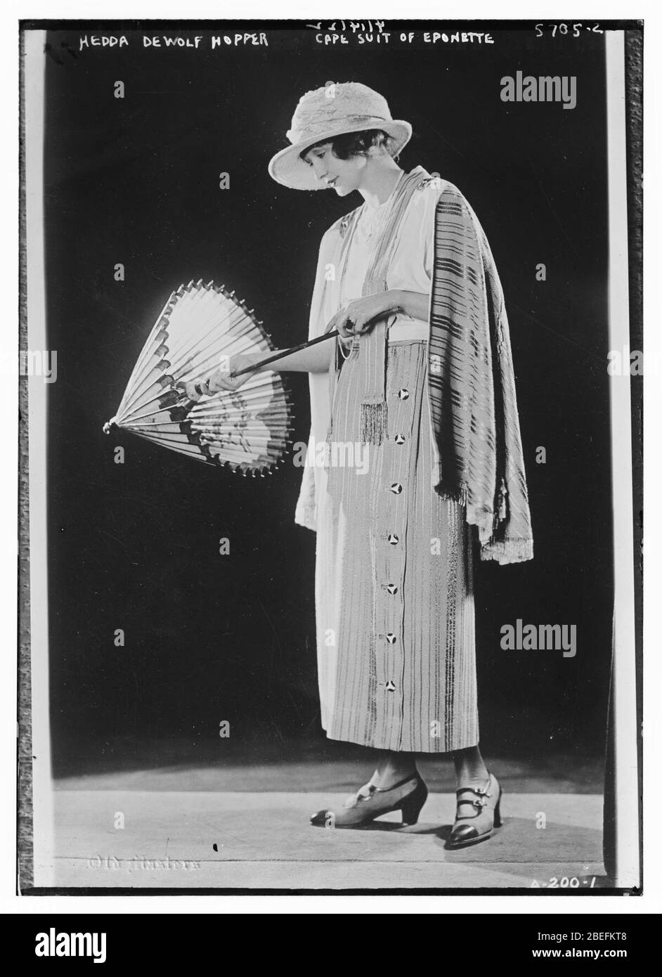 Hedda DeWolf Hopper, cape suit of eponette Stock Photo