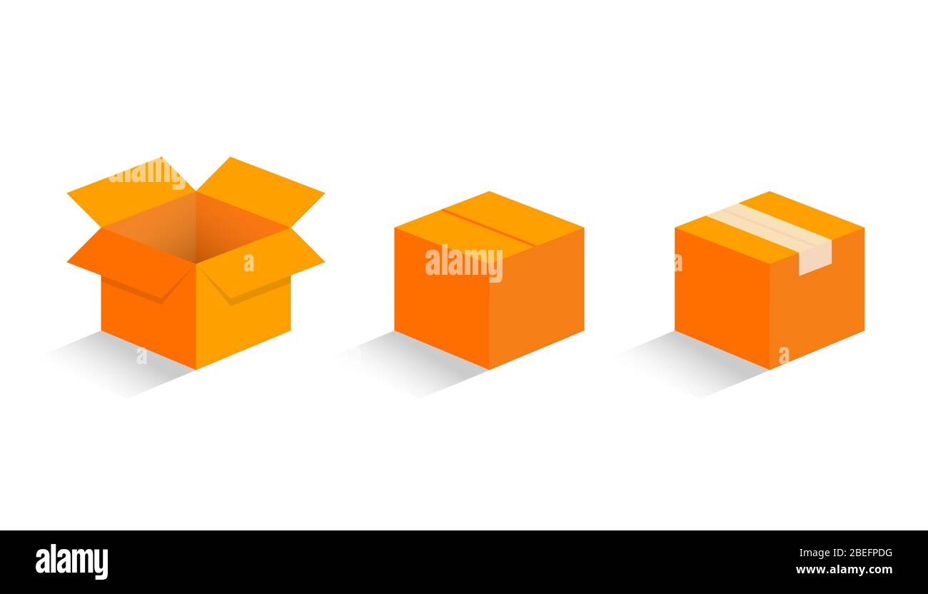 Cardboard boxes mockup isometric style design vector illustration Stock Vector