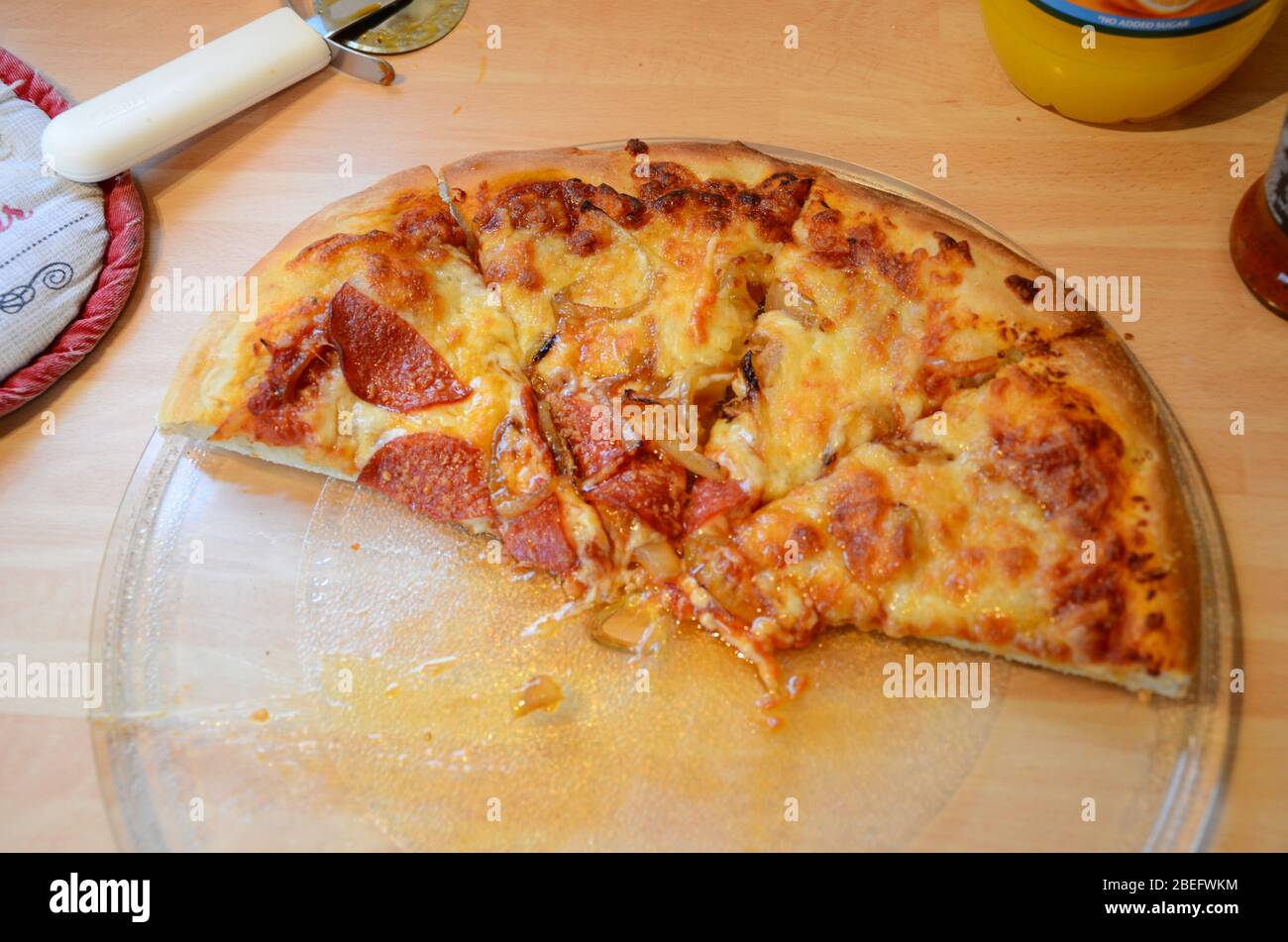 Sicilian deep crust pizza Stock Photo