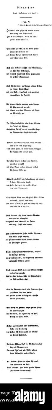 Heinrich Harries Dänen-Lied (1797). Stock Photo