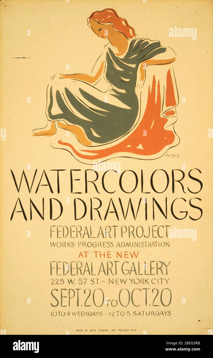 Poster promoting art exhibit created by the WPA, 19381943. Library of