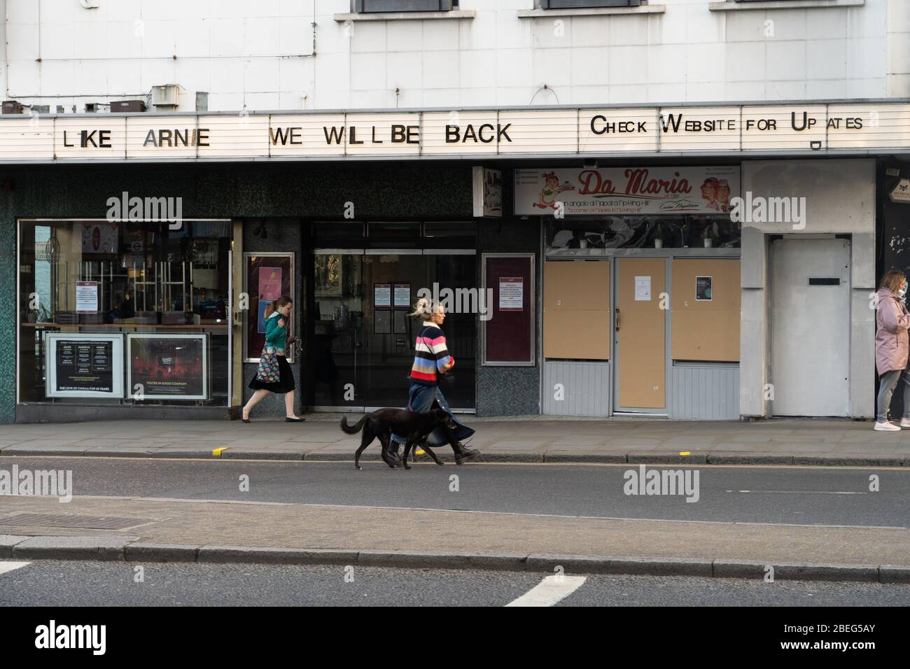 Like Arnie we will be back Gate cinema Stock Photo