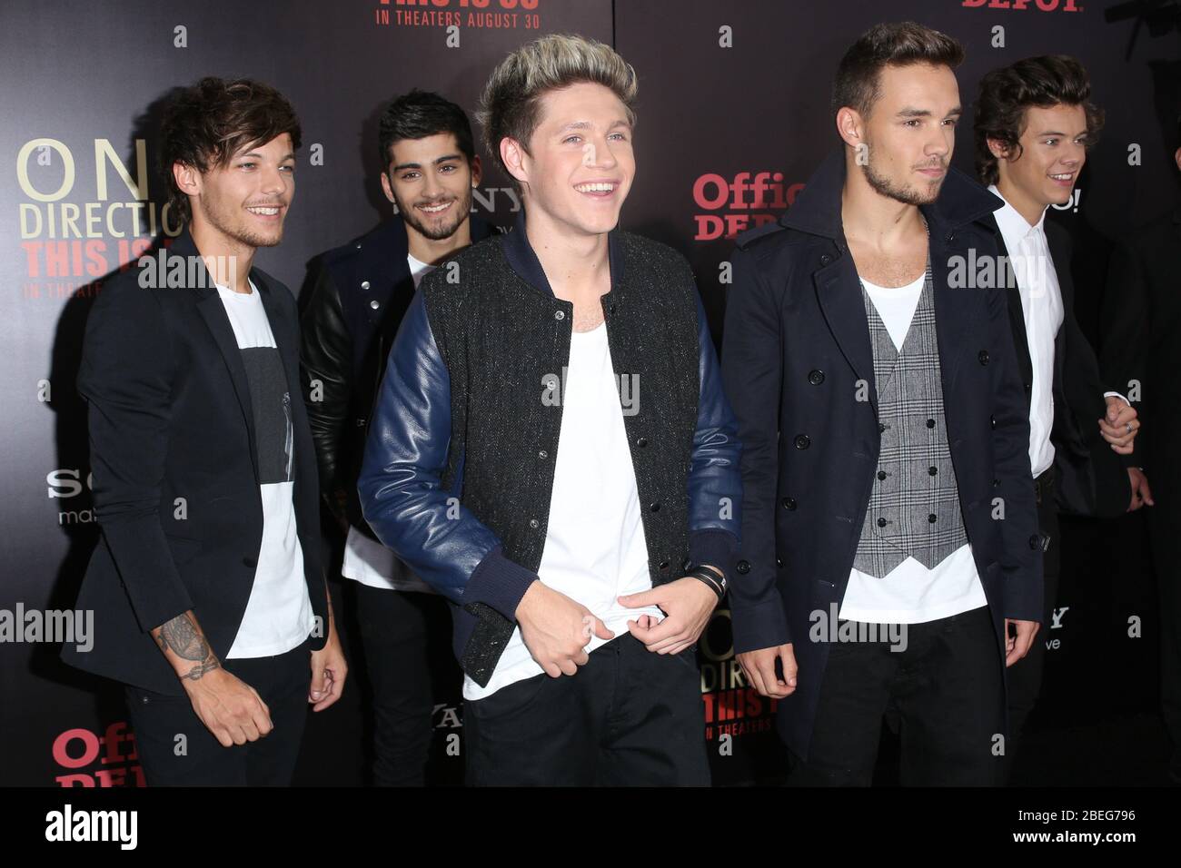 Louis Tomlinson, Niall Horan, Zayn Malik, Liam Payne and Harry Styles  attend the world premiere of 