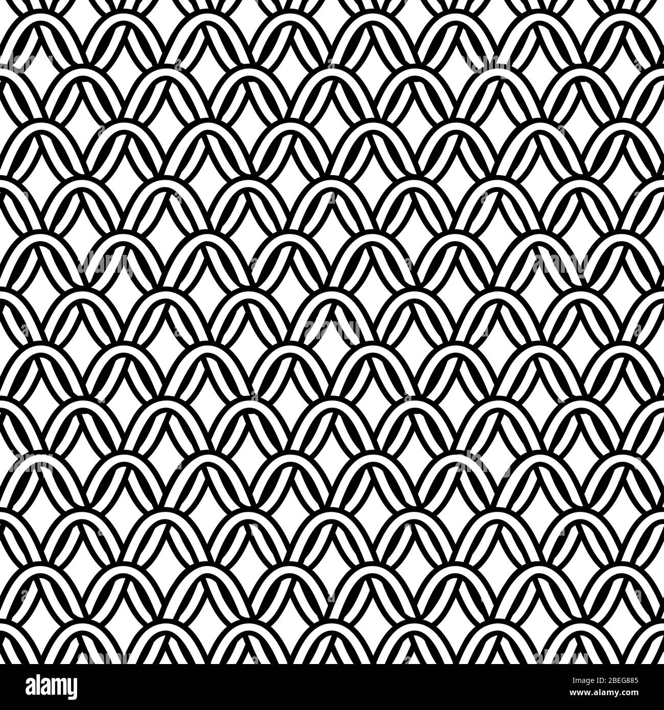 Black and white seamless pattern with abstract chain-mail in tribal celtic style Stock Vector