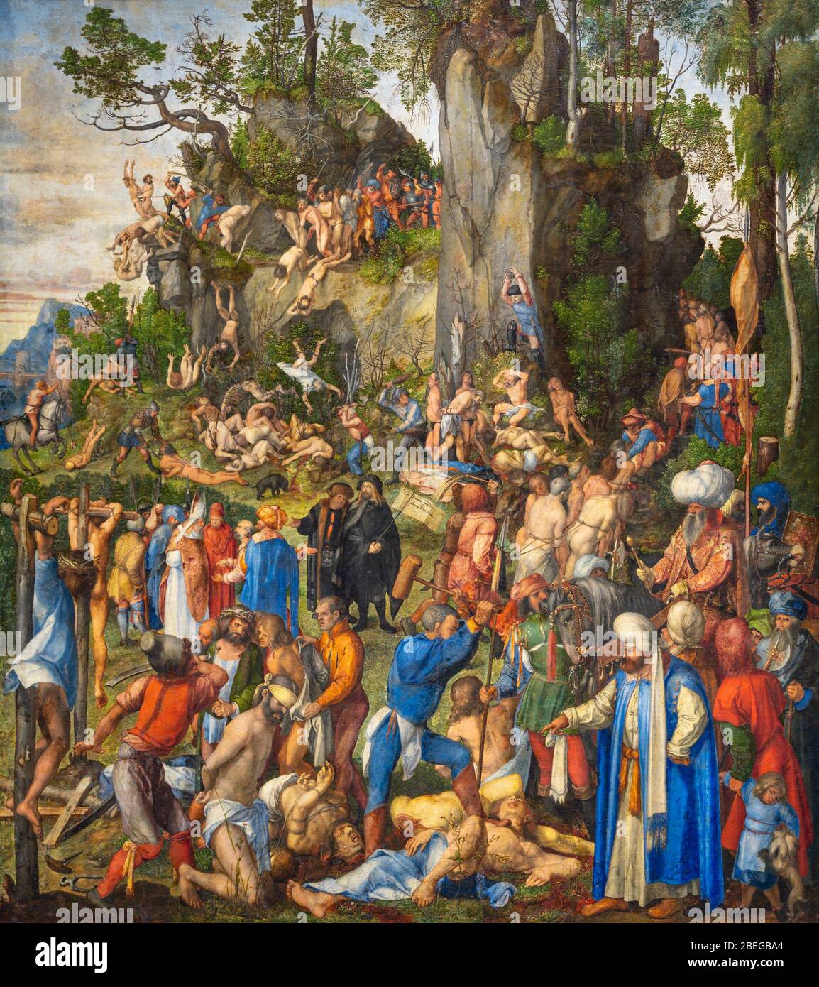 The Martyrdom of the Ten Thousand (1508) by Albrecht Dürer (1471 – 1528). Oil on canvas. Stock Photo