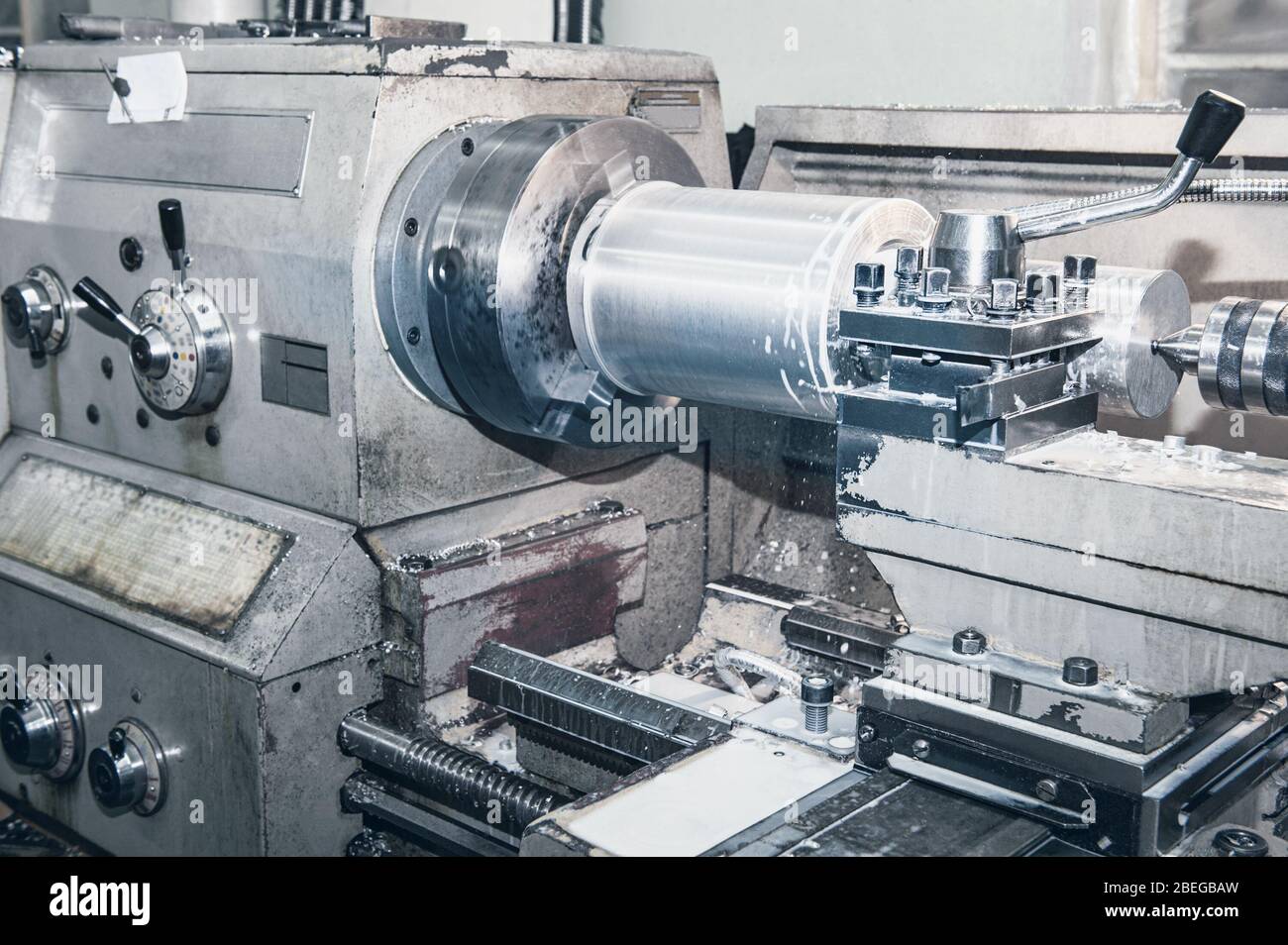 High precision drill holder, mill Stock Photo. the old Metalworking machine...