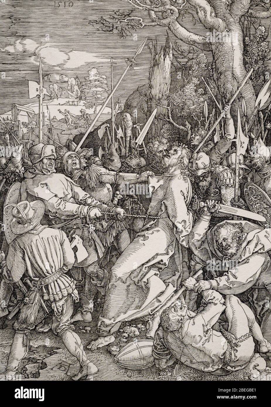 Arrest of Christ (1510) by Albrecht Dürer (1471 – 1528). Woodcut. Stock Photo