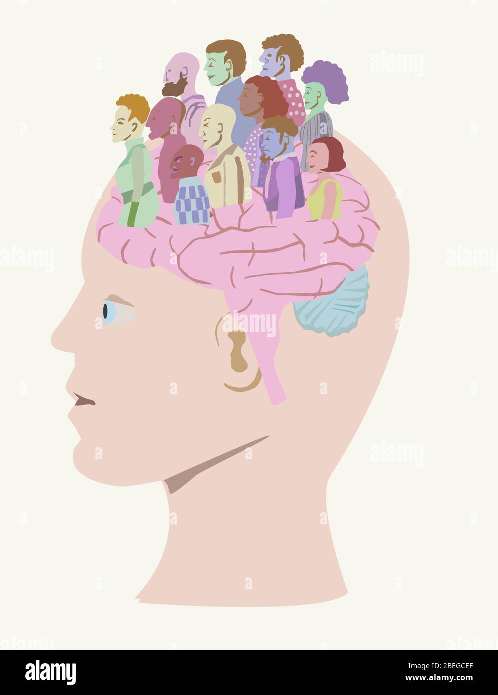 Multiple Personality Disorder, Illustration Stock Photo
