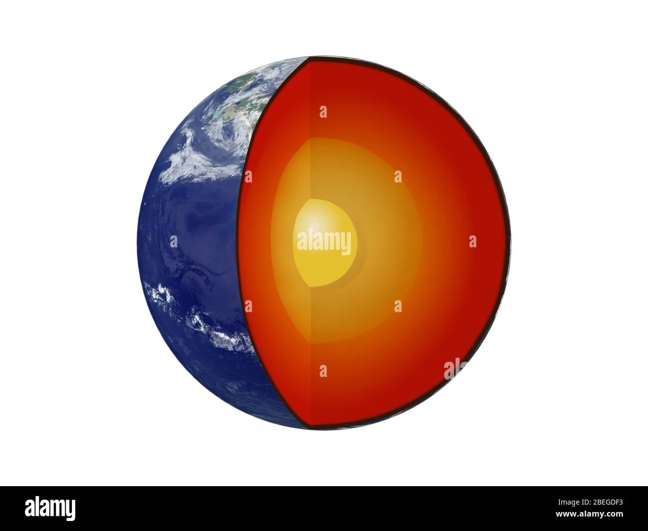 Internal Structure of Earth Stock Photo