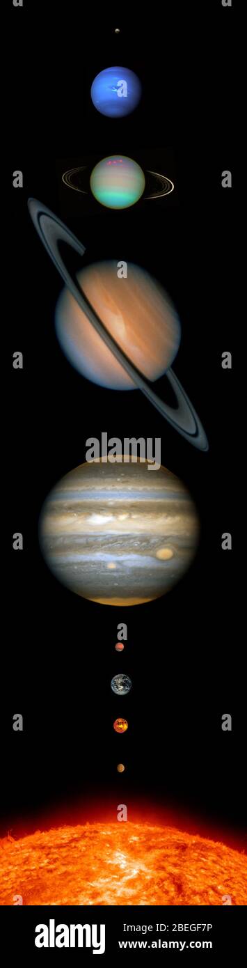 The Planets of Our Solar System Stock Photo