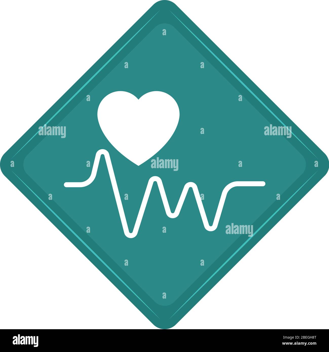 Sticker of an electrocardiogram icon Stock Vector