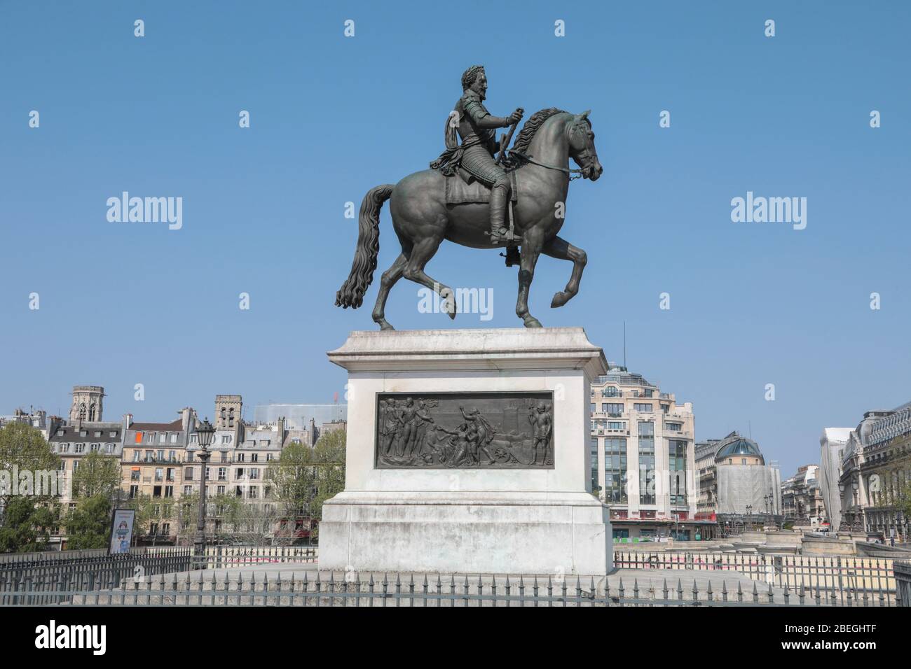 EQUESTRIAN STATUE OF HENRY IV Stock Photo