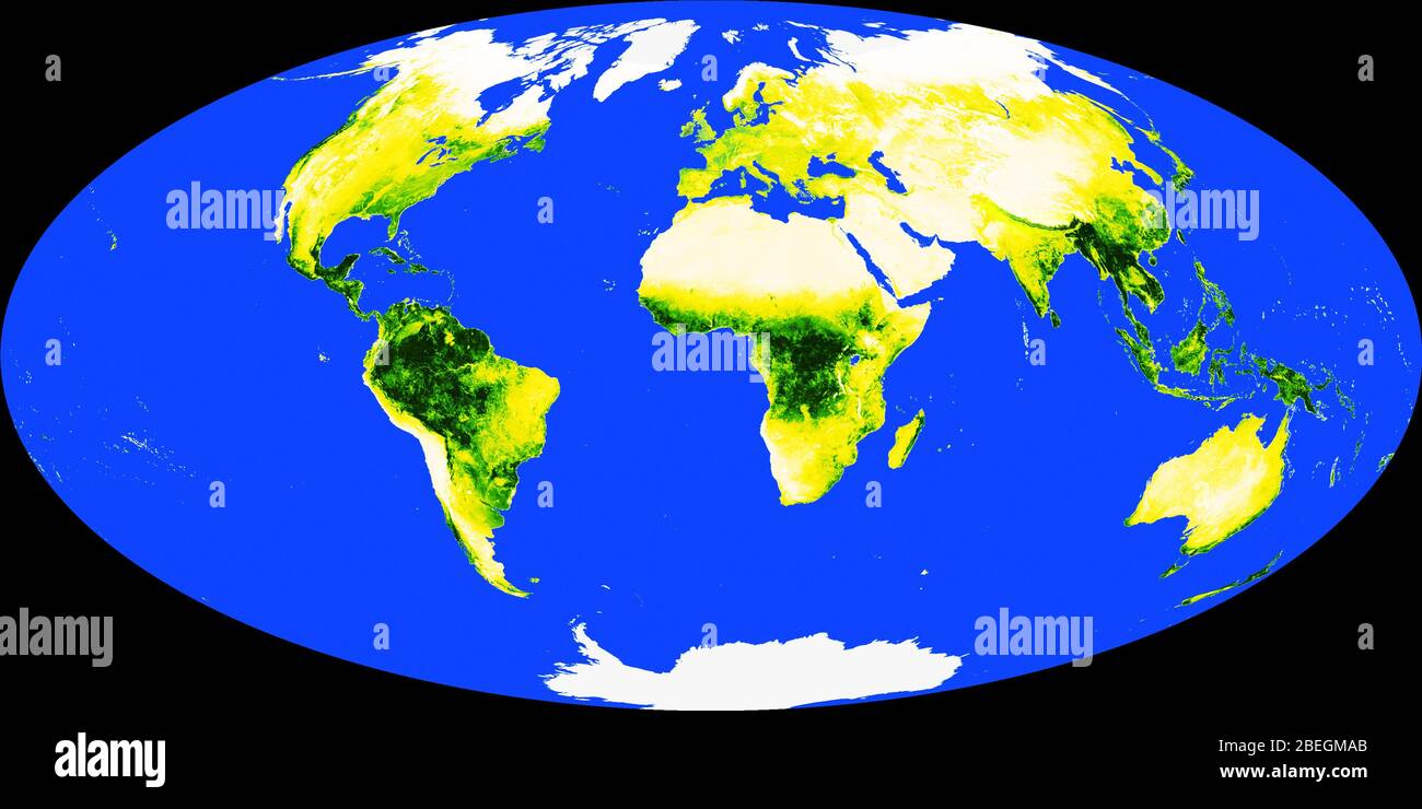 World Map with Tropical Rainforests Stock Photo