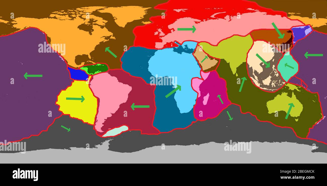 tectonic plates map for kids