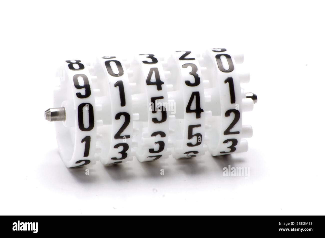 Mechanical counter with numbers on the wheel isolated on the white  background Stock Photo - Alamy