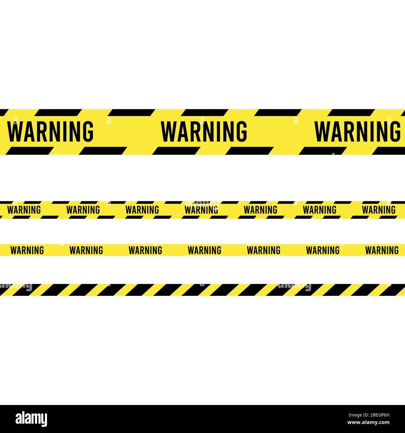 Ribbon banner with warning tape. Police line set. caution, attention ...