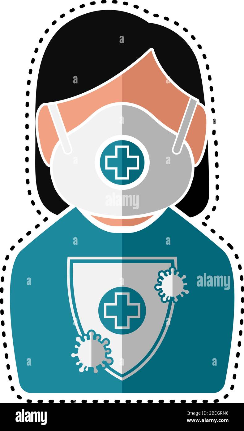 Woman with protection uniform Stock Vector