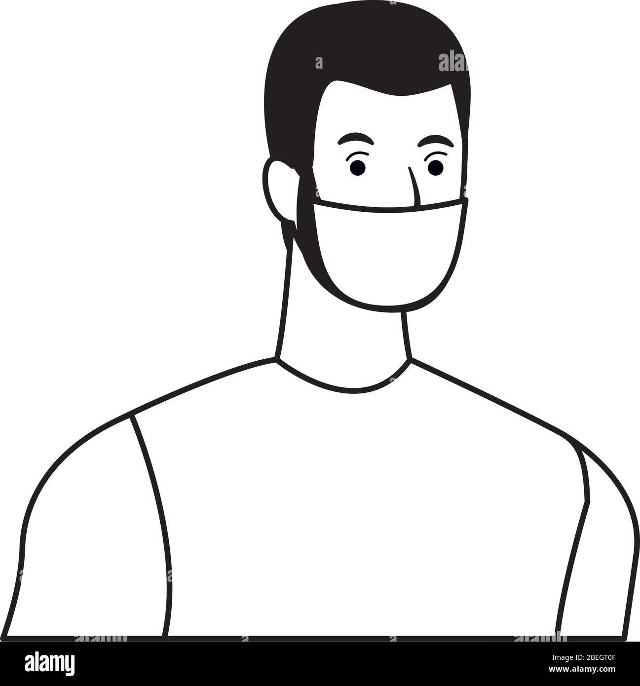 man using face mask for covid19 character Stock Vector Image & Art - Alamy