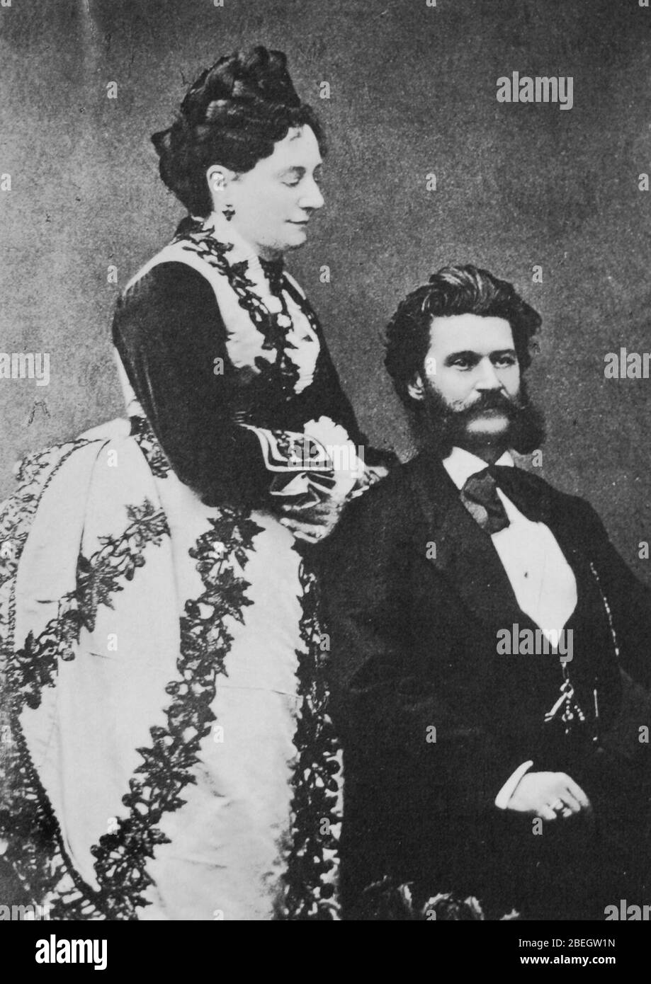 Henrietta (Jetty) treffz (1818-1878) e Johann Strauss jr.. Stock Photo