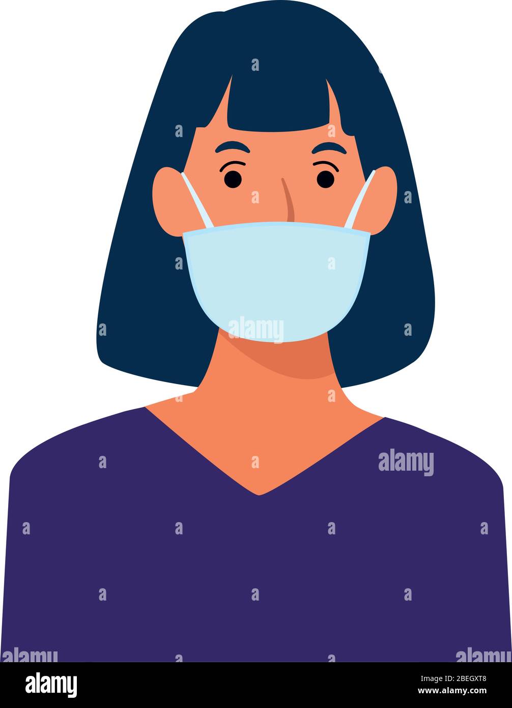 woman using face mask for covid19 character Stock Vector Image & Art ...