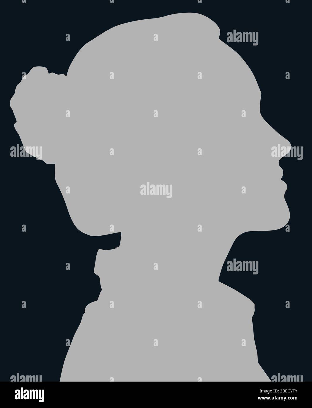 Female face silhouette outline hi-res stock photography and images - Alamy