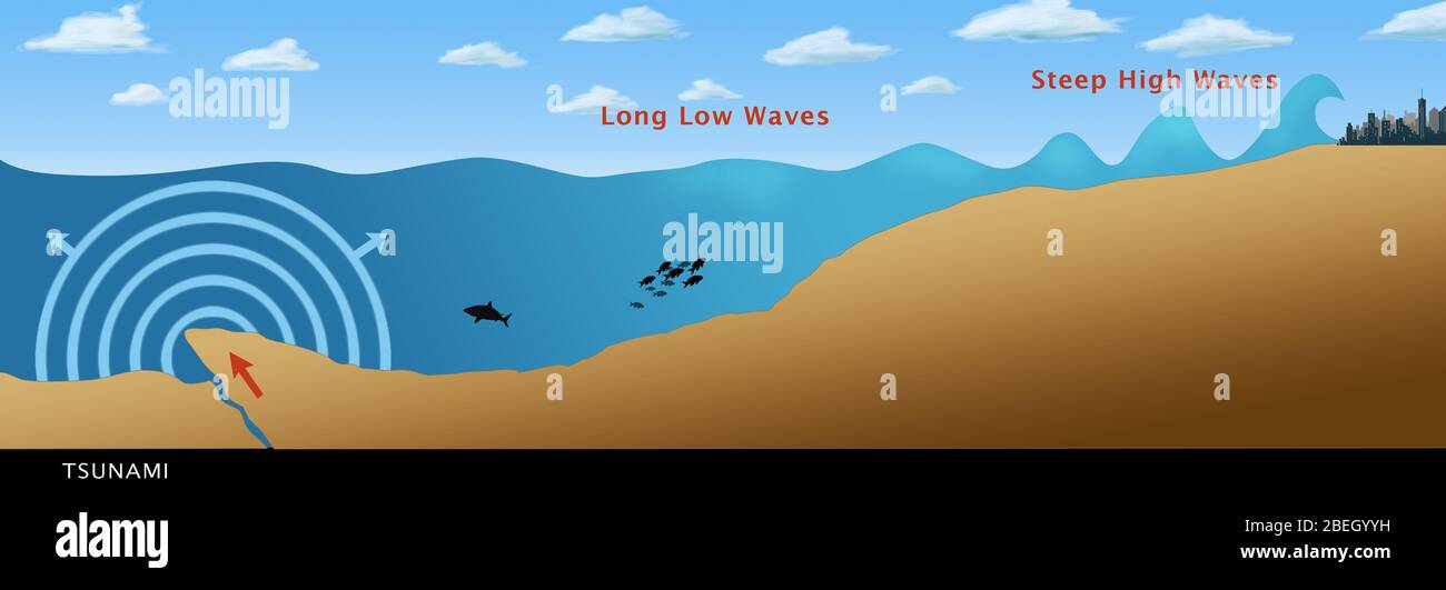 What does a tsunami look like underwater
