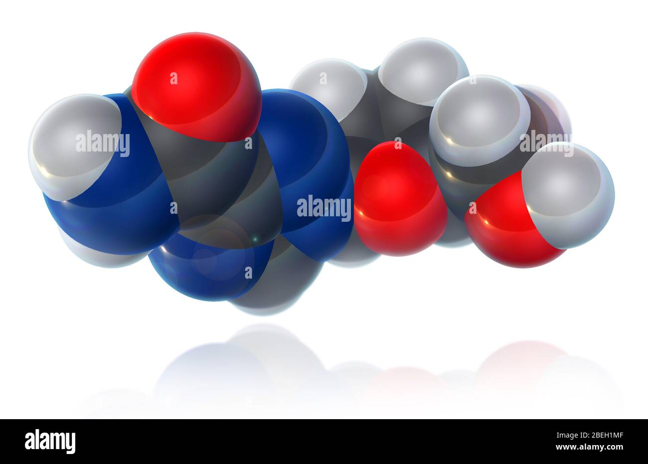 Ribavirin Molecular Model Stock Photo