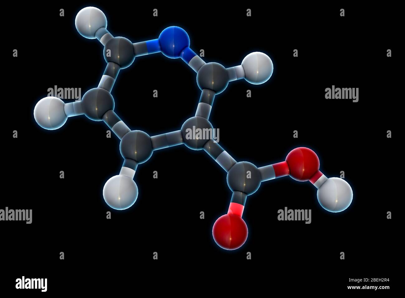 Vitamin B3, Molecular Model Stock Photo