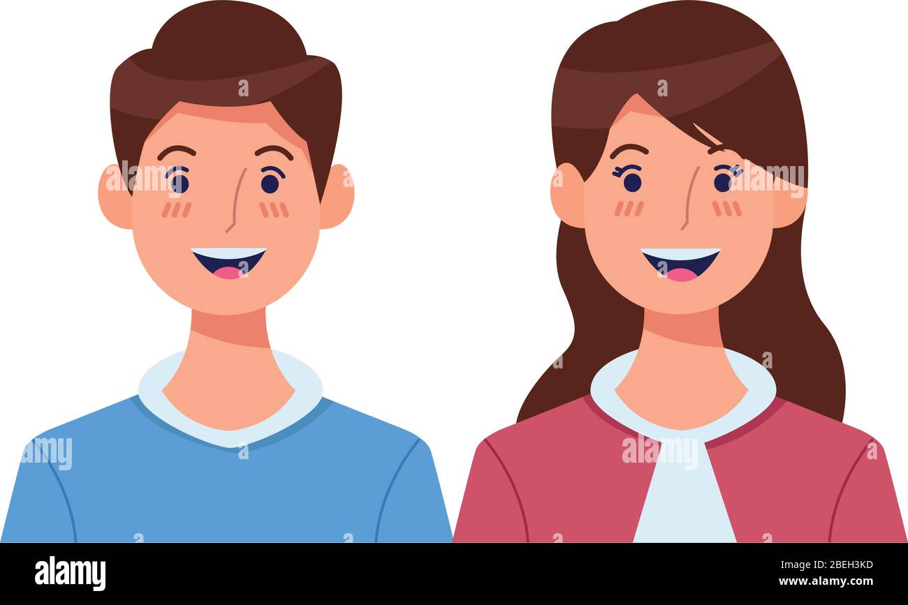 young couple avatars characters icons Stock Vector Image & Art - Alamy
