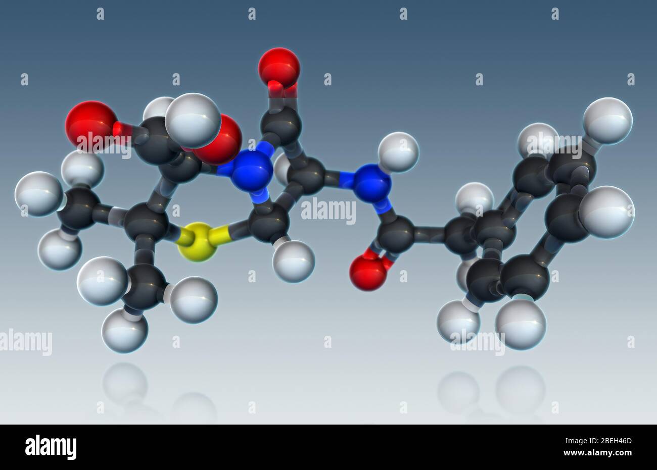 Penicillin G Molecular Model Stock Photo