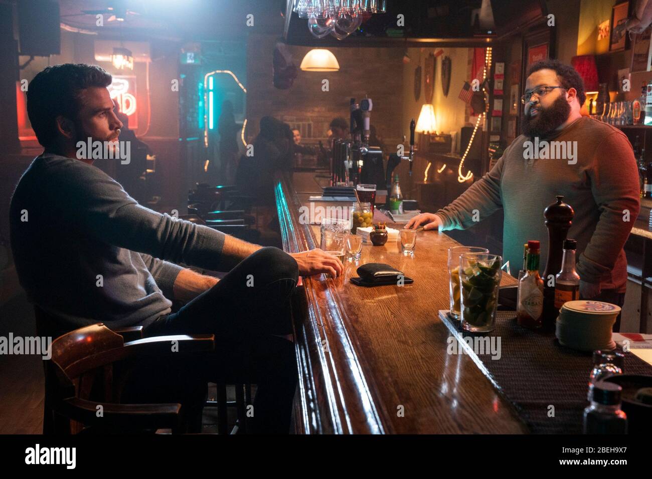 MOST DANGEROUS GAME, Liam Hemsworth (left), 'The Acceptance', (Season 1,  ep. 104, aired April 7, 2020). photo: Steve Wilkie / ©Quibi / Courtesy  Everett Collection Stock Photo - Alamy