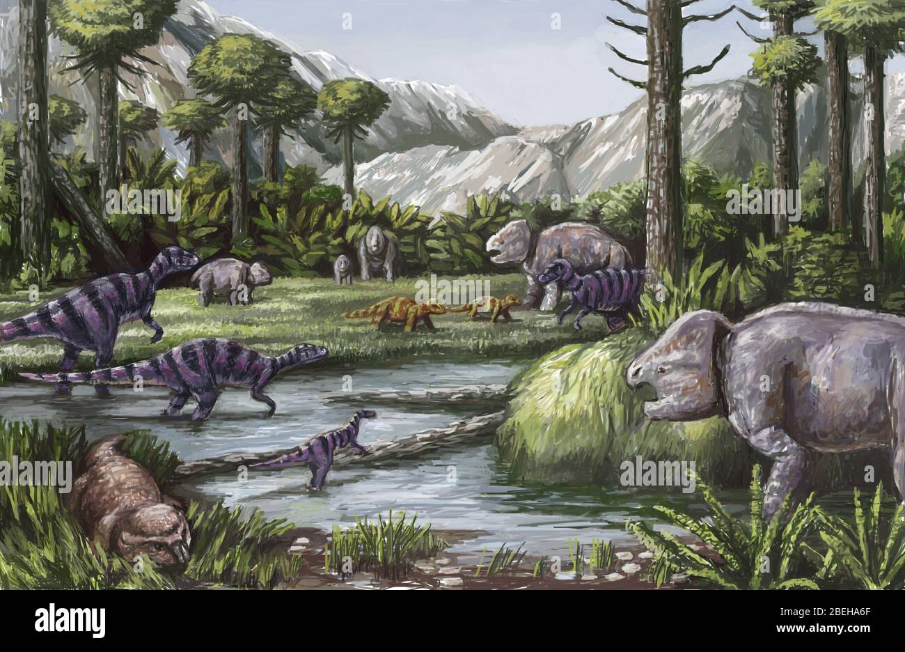 Triassic Period, Illustration Stock Photo
