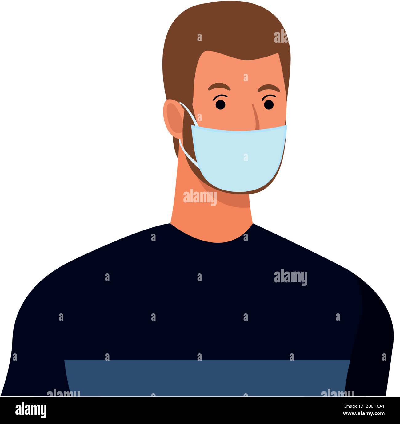 man using face mask for covid19 character Stock Vector Image & Art - Alamy