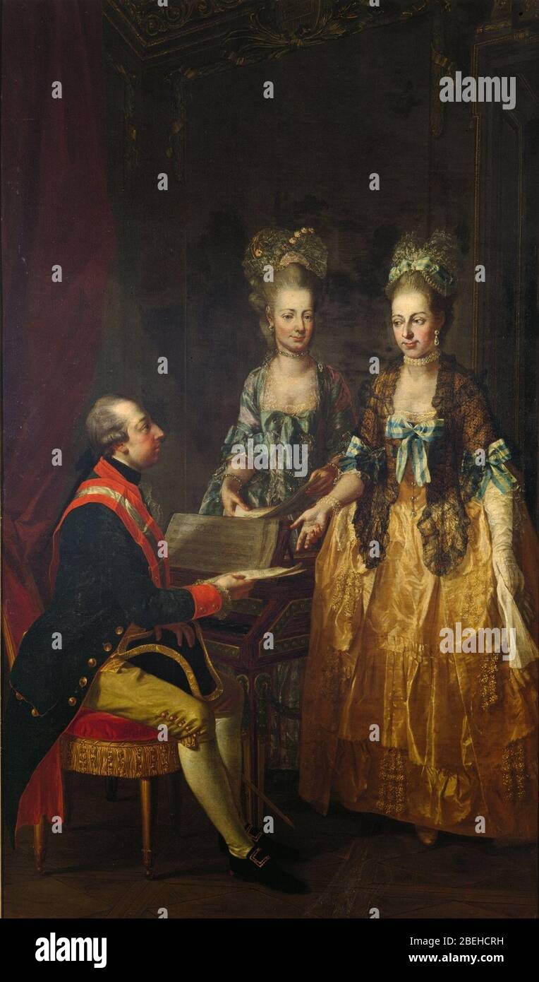 Joseph II of Habsburg Lorraine and sisters. Stock Photo