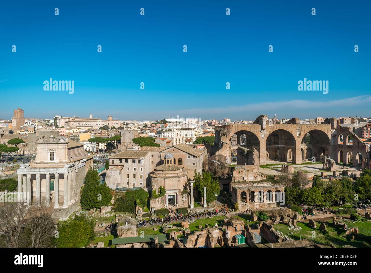Rome forum view before COVID-19 Stock Photo