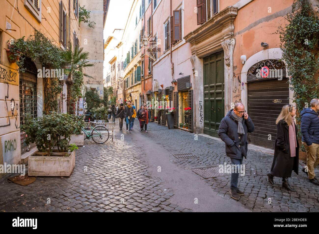 Rome street view before COVID-19 pandemic Stock Photo
