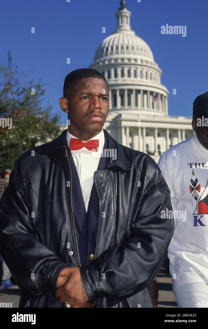 WASHINGTON, DC, USA, OCTOBER 16, 1995: The Million Man March, African-American men demonstration on National Mall. Stock Photo