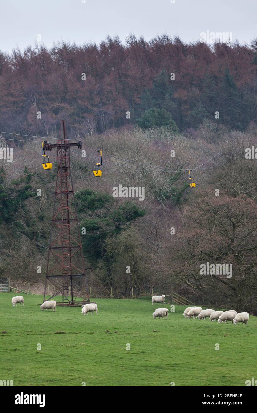 19/3/14 (Sun) Claughton brickworks aerial ropeway being prepared for ...