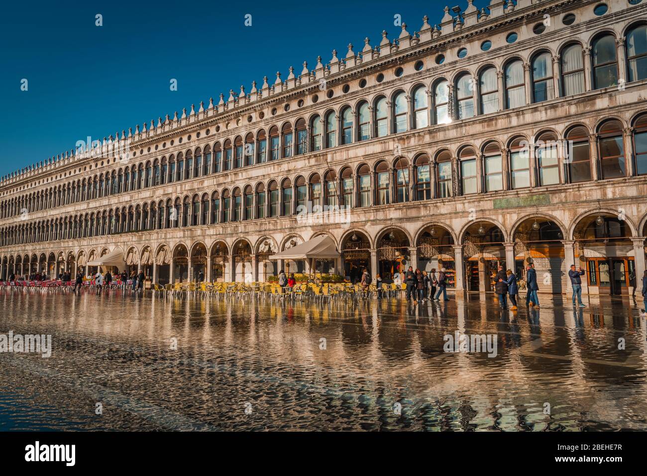 VENICE, VENETO / ITALY - DECEMBER 26 2019: Venice high water Stock Photo