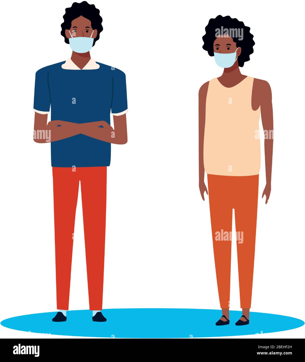 Interracial men using face mask for covid19 hi-res stock photography ...