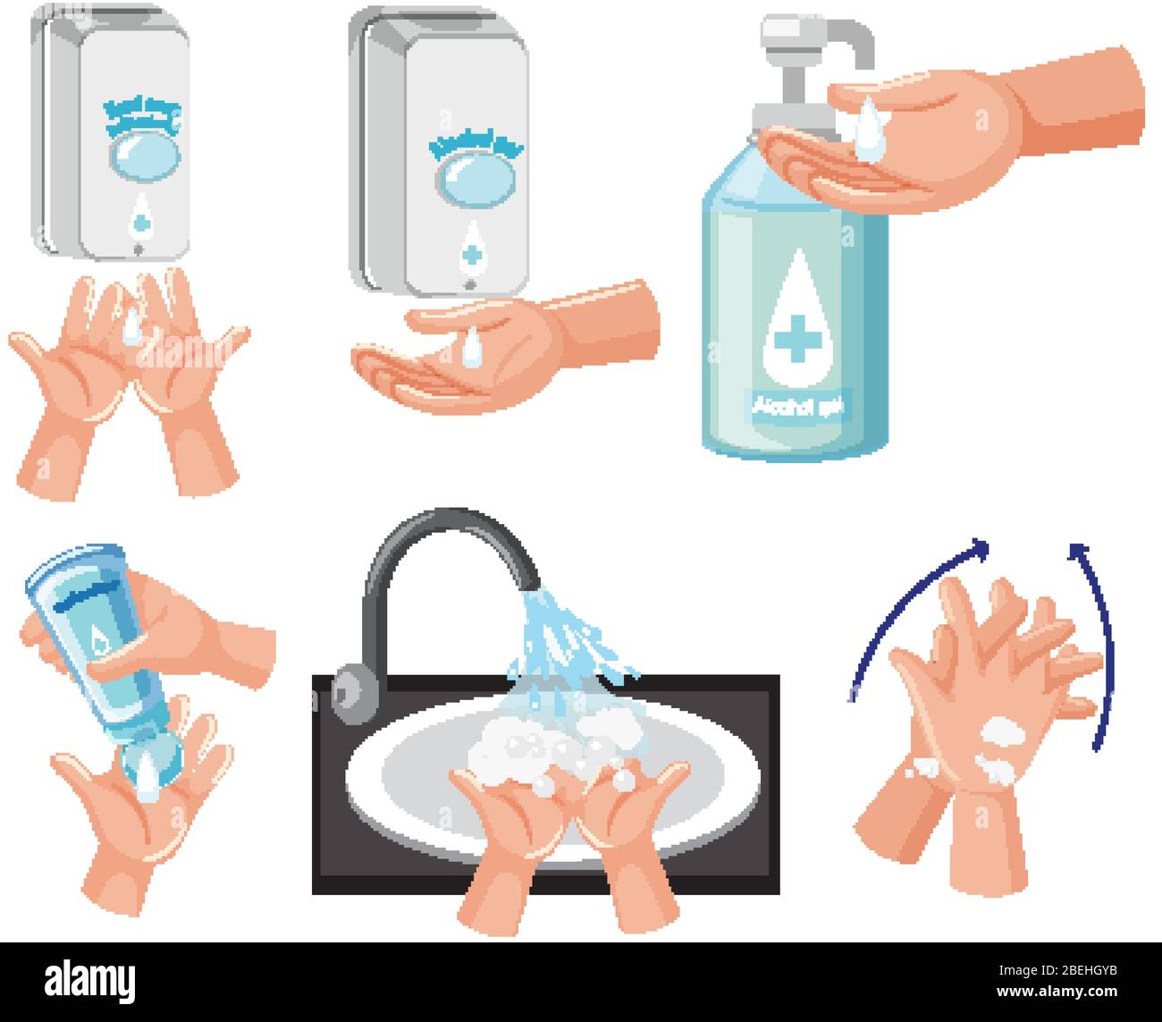 How to wash hands infographic illustration Stock Vector Image & Art - Alamy