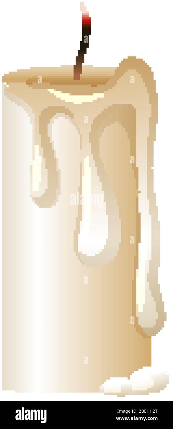 Candle with no light on black background illustration Stock Vector