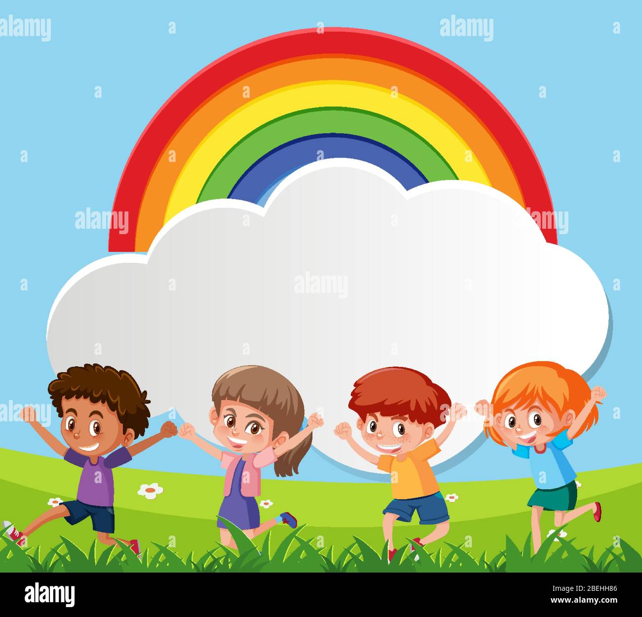 Border template design with many children in background illustration Stock  Vector Image & Art - Alamy