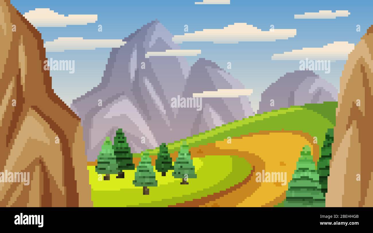Background scene with many trees in the park illustration Stock Vector ...